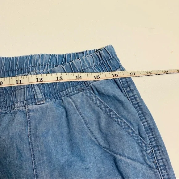 George L chambray cropped pants with elastic waist - Picture 5 of 7